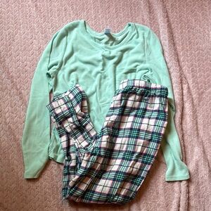 Mint Green and Plaid Kids Pajamas
